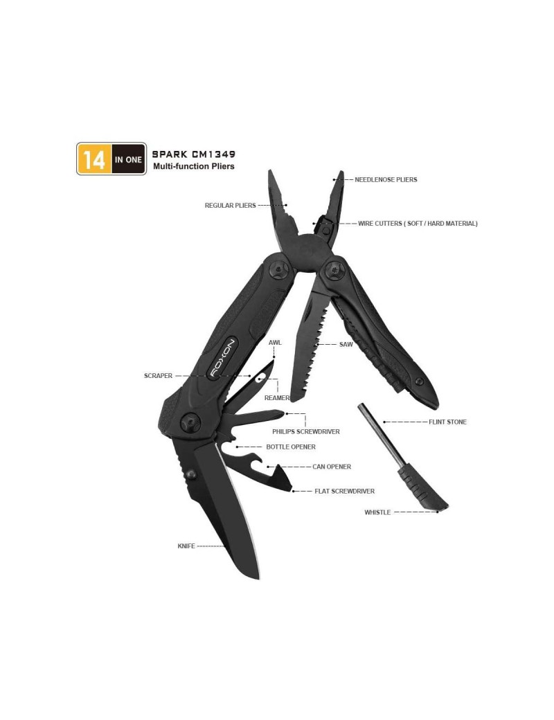 PINZA MULTIUSO 14 FUNZIONI IN 1 ROXON SPARK [CM1349]