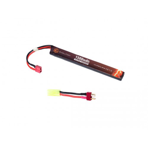 BATERIA EVOLUTION LI-PO ULTRA POWER 7,4V 1500MAH 20C - 40C PICO COM T-PLUG + ADAPTADOR [EA0153B]