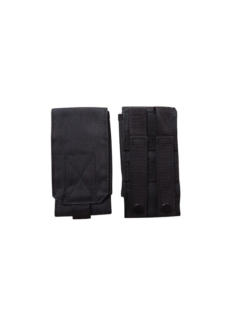 TASCA SINGOLA PORTA CARICATORE CON CHIUSURA VELCRO E ATTACCO MOLLE 600D COLORE NERO [34874-NE]