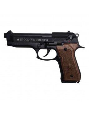 BERETTA 92 9mm PISTOLA DE fogueo KIMAR 'IN GO WE TRUS' [420.074]