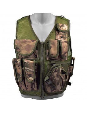 CHALECO TACTICO MULTICAM CON 10 BOLSILLOS Y FUNDA [06557]