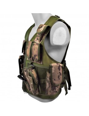 CHALECO TACTICO MULTICAM CON 10 BOLSILLOS Y FUNDA [06557] 2