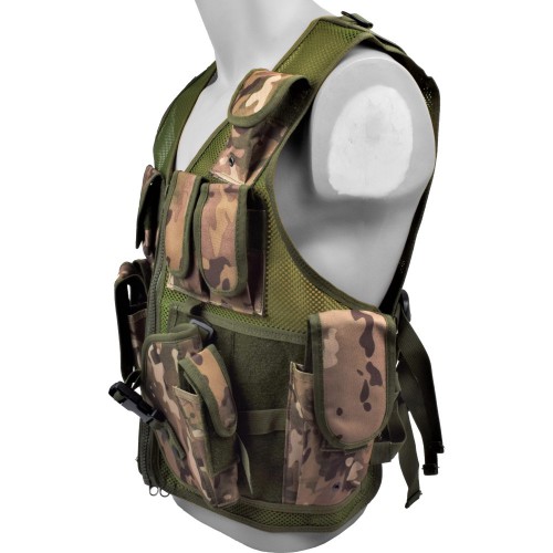MULTICAM TAKTISCHE WESTE MIT 10 TASCHEN UND HOLSTER [06557]