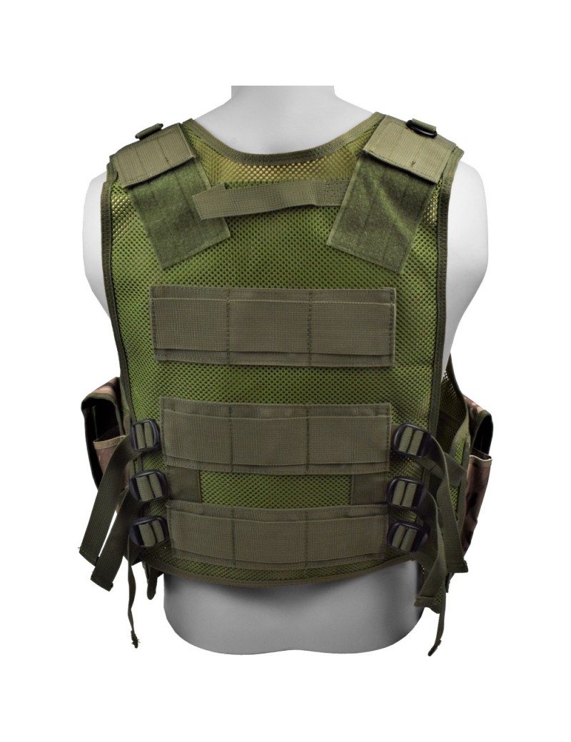 GILET TATTICO MULTICAM CON 10 TASCHE E FONDINA [06557]