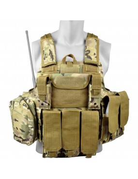 CYRAS TACTICAL MULTICAM KÖRPER  Gepolstert mit 10 Taschen  [V1026MUL]