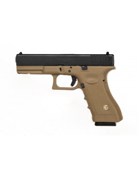 GAS PISTOL EVOLUTION E017 TAN POLYMER BLOWBACK [EP0317-T]