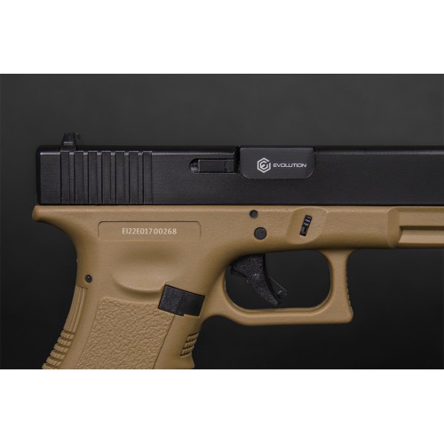PISTOLET A GAZ EVOLUTION E017 TAN METAL BLOWBACK [EP0217-T]