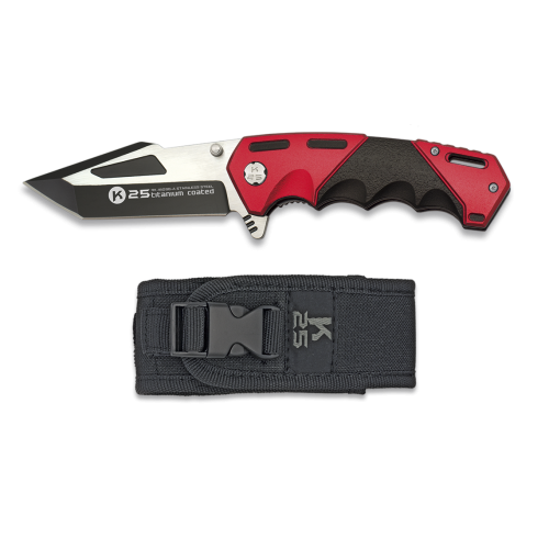 KLAPPMESSER 18096 K25 SCHWARZ UND ROT KLAPPBAR [18096-A]