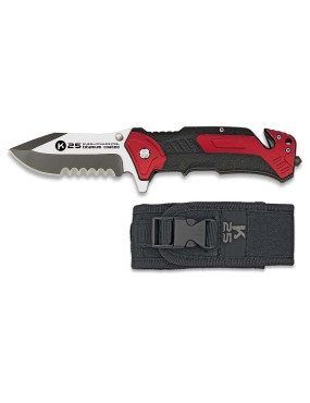 K25 COLTELLO RICHIUDIBILE 18101 NERO E ROSSO SERRAMANICO [18101-A]