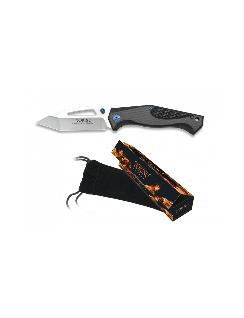 TOKISU FOLDING KNIFE CARBON FIBER HANDLE BLADE 9 CM [18537]