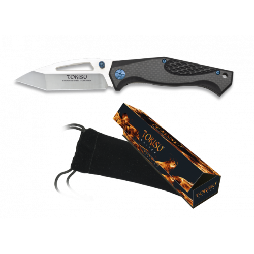 TOKISU FOLDING KNIFE CARBON FIBER HANDLE BLADE 9 CM [18537]
