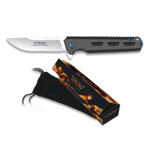 TOKISU FOLDING KNIFE CARBON FIBER HANDLE BLADE 8,6 CM [18594]