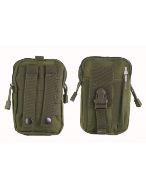 BOLSILLO BARBARIC PARA ACCESORIOS CON PORTA BOLÍGRAFOS EXTERNO Y ENGANCHE MOLLE COLOR VERDE [34880-VE]