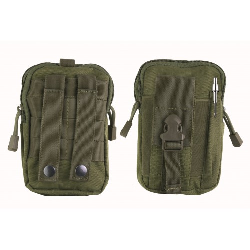 BOLSO BÁRBARO PARA ACESSÓRIOS COM PORTA CANETA EXTERNO E FIXAÇÃO MOLLE COR VERDE [34880-VE]