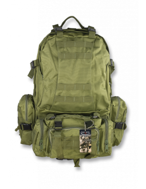 50L 600D GREEN BARBARIC BACKPACK WITH INCORPORATED ADDITIONAL BACKPACK...