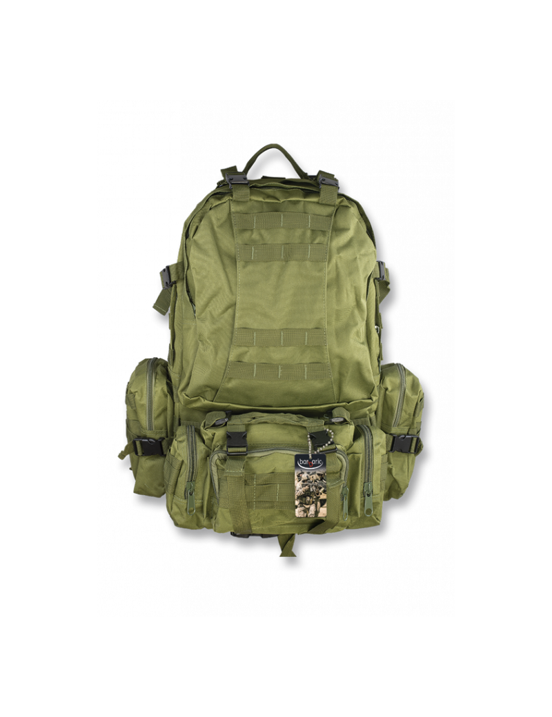 ZAINO BARBARIC VERDE DA 50L 600D CON ZAINETTO SUPPLEMENTARE INCORPORATO [34881-VE]