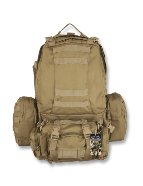SAC À DOS BARBARE COYOTE 50L 600D AVEC SAC À DOS SUPPLÉMENTAIRE INTÉGRÉ [34881-CO]