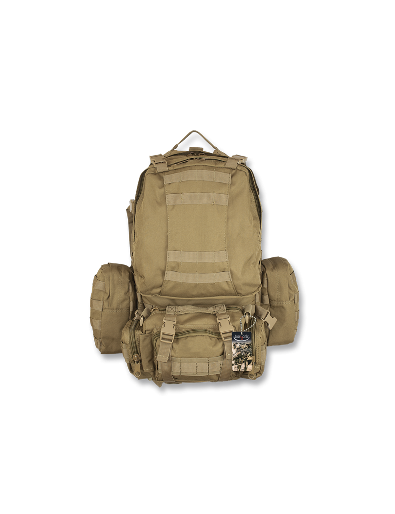 ZAINO BARBARIC COYOTE DA 50L 600D CON ZAINETTO SUPPLEMENTARE INCORPORATO [34881-CO]