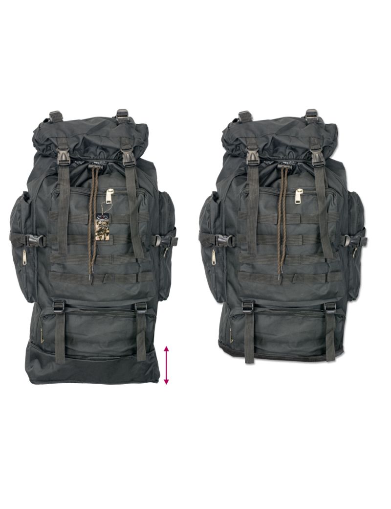 SAC À DOS BARBARIQUE EN NYLON NOIR 60 LITRES [34936-NE]