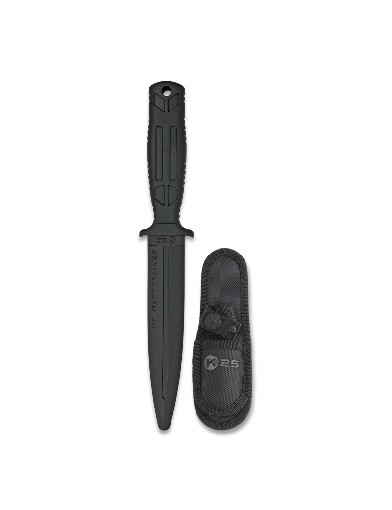TAKTISCHES ÜBUNGSMESSER MIT FESTSTEHENDER KLINGE AUS SCHWARZEM GUMMI [31994]