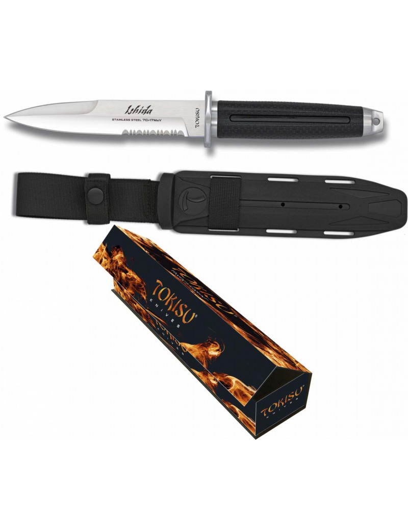 COLTELLO TOKISU LAMA FISSA CON FODERO IN NYLON E KAIDEX LAMA DI 15 CM [32381]