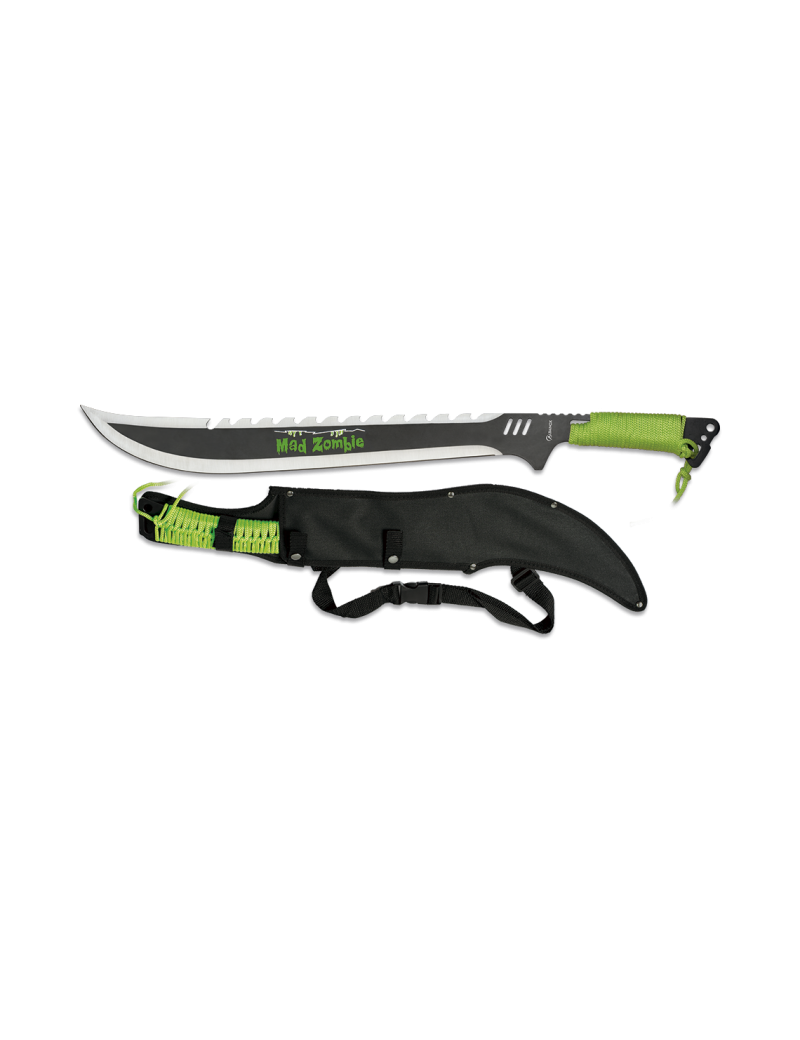 MACHETE TATTICO ALBAINOX MAD ZOMBIE MANICO IN ACCIAIO CON PARACORD, LAMA 48 CM [32270]