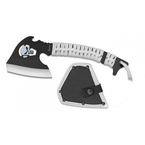 ACCETTA ALBAINOX SKULL LAMA 8,8 CM CON PARACORD BIANCO [32451]