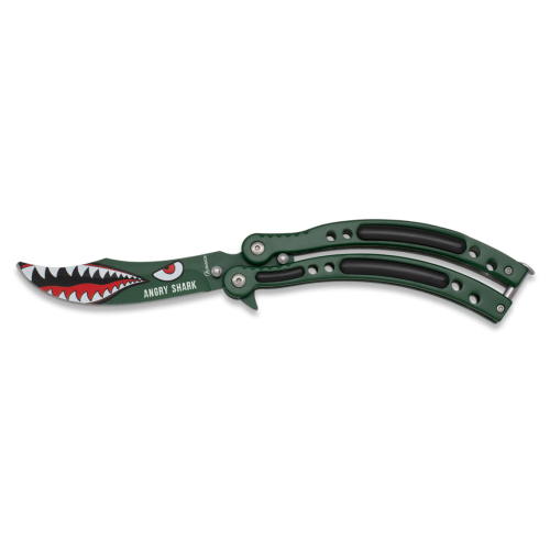 ALBAINOX BUTTERFLY MESSER ANGRY SHARK MODELL, KLINGE 9,5 CM [02187]