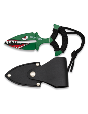 FACA SKINNER ANGRY SHARK COM BAINHA, LÂMINA 6,2 cm ALBAINOX [32524]