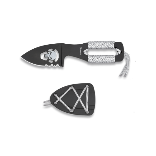 COUTEAU SKULL AVEC GAINE LAME 5,3 cm ALBAINOX [32450]