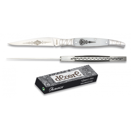 ALBAINOX DECORATED STEEL/ABS WHITE PENKNIFE 9 cm BLADE [19985]