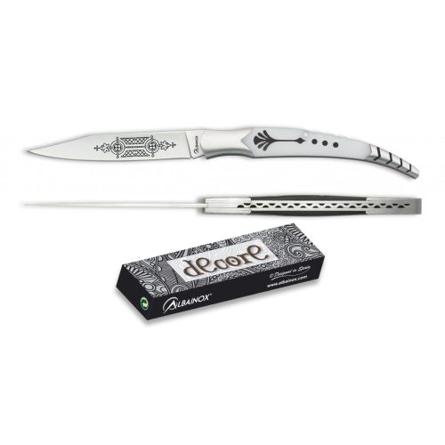 ALBAINOX DECORATED STEEL/ABS WHITE PENKNIFE 8,8 cm BLADE [19789]