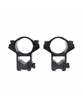 JS-TACTICAL 1" HIGH RINGS FOR 11MM RAILS BLACK [JS-M2007]