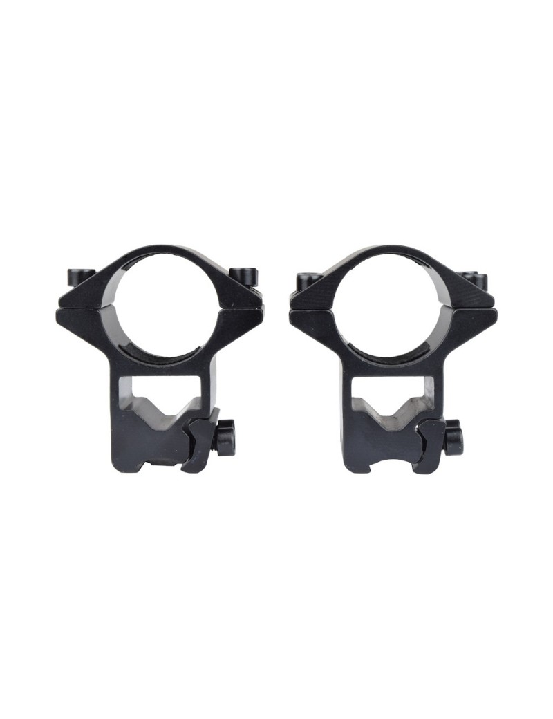 ANÉIS ALTOS JS-TÁTICOS DE 1" PARA TRILHOS DE 11MM PRETOS [JS-M2007]