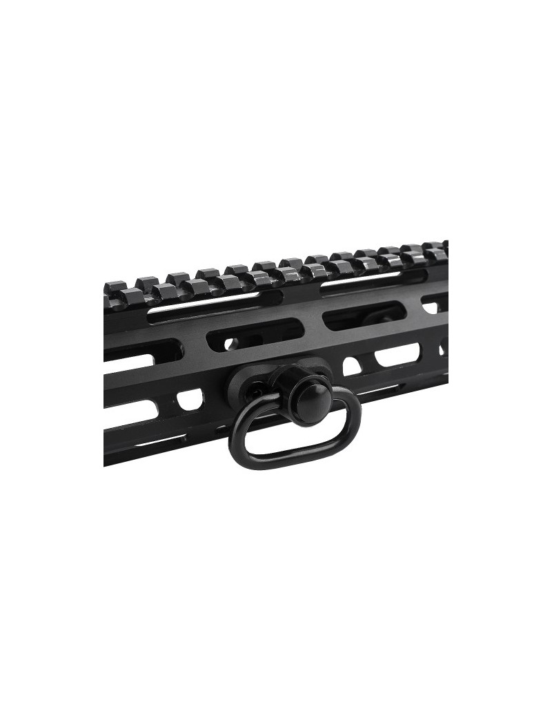 METAL QD-HAKEN FÜR SCHLINGE MIT BEFESTIGUNG FÜR KEYMOD/M-LOK SCHWARZ [ME4019-B]