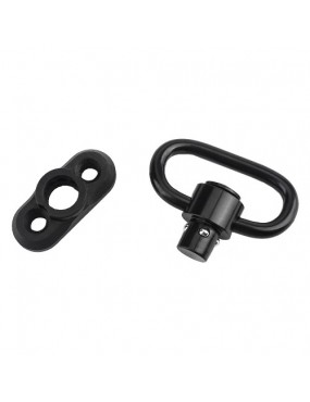 METAL GANCHO QD PARA SLING COM FIXAÇÃO PARA KEYMOD/M-LOK PRETO [ME4019-B]