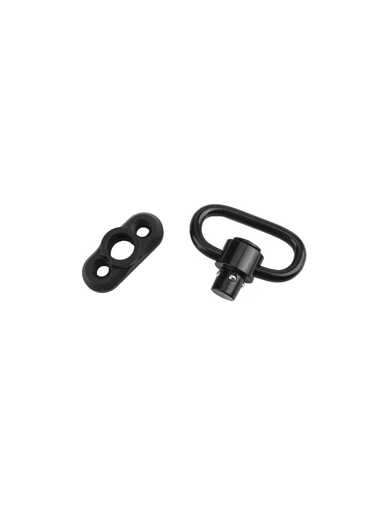 METAL QD HOOK FOR SLING WITH FIXATION FOR KEYMOD/M-LOK BLACK [ME4019-B]