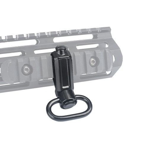 METAL GANCHO QD PARA LINHA COM FIXAÇÃO EM TRILHO 20MM PRETO [ME4011-B]