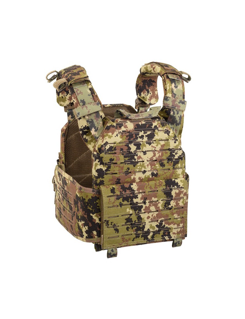 DEFCON 5 STORM PLATE CARRIER MIT QUICK RELEASE SYSTEM + TRIPLE MAG. BEUTEL ITALIAN- CAMO [D5-BAV23 VI]