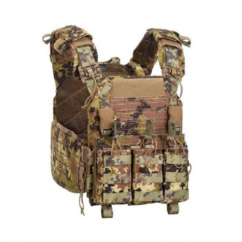 DEFCON 5 STORM PLATE CARRIER CON SISTEMA DE LIBERACIÓN RÁPIDA + TRIPLE BOLSILLO MAG. CAMO-ITALIANO [D5-BAV23 VI]