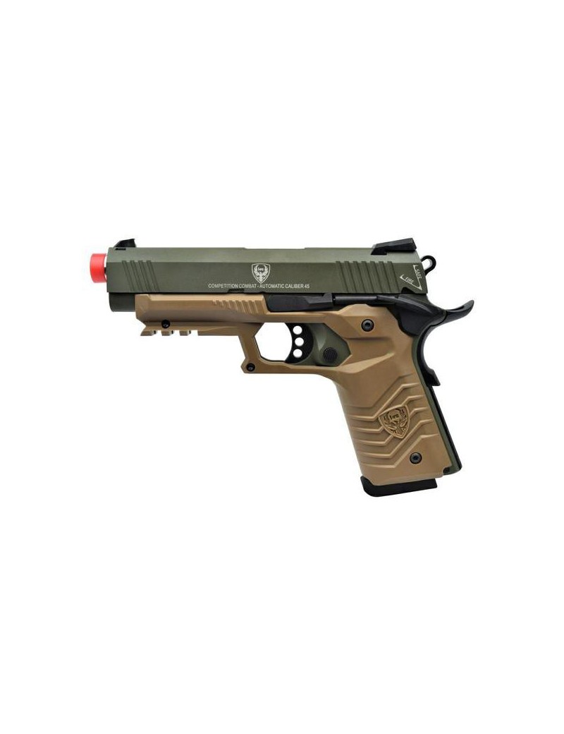 GASPISTOLE HFC 1911 BLOWBACK FULL METAL GREEN - TAN  [HG 171G]