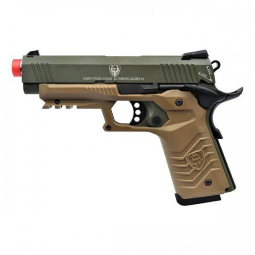 GASPISTOLE HFC 1911 BLOWBACK FULL METAL GREEN - TAN  [HG 171G]