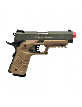 HFC PISTOLA A GAS 1911 SCARRELLANTE FULL METAL VERDE - TAN  [HG 171G] 2