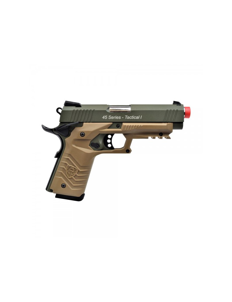 GASPISTOLE HFC 1911 BLOWBACK FULL METAL GREEN - TAN  [HG 171G]