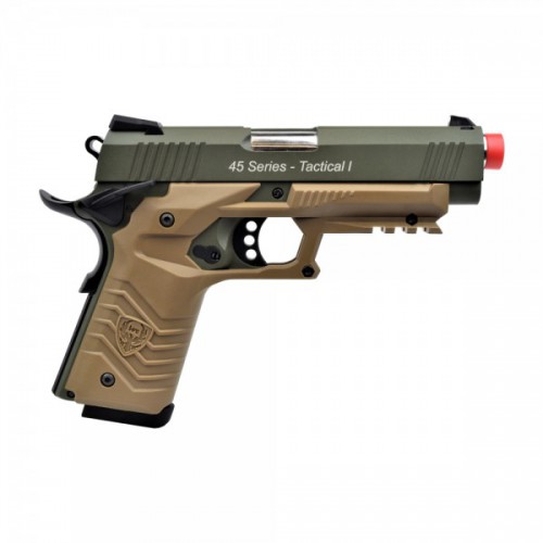 GASPISTOLE HFC 1911 BLOWBACK FULL METAL GREEN - TAN  [HG 171G]