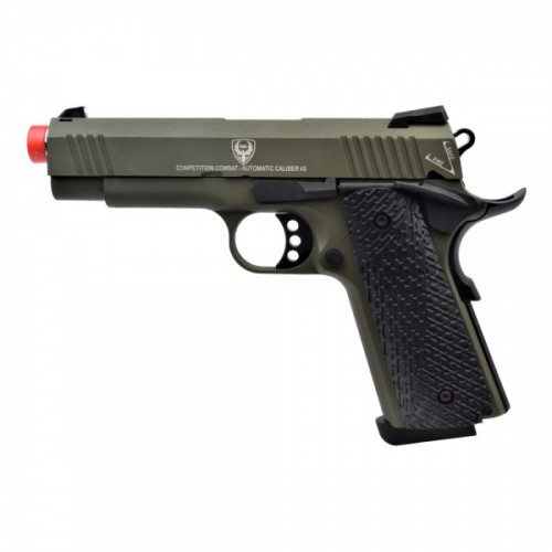 HFC PISTOLA A GAS 1911 SCARRELLANTE FULL METAL VERDE - TAN  [HG 171G]
