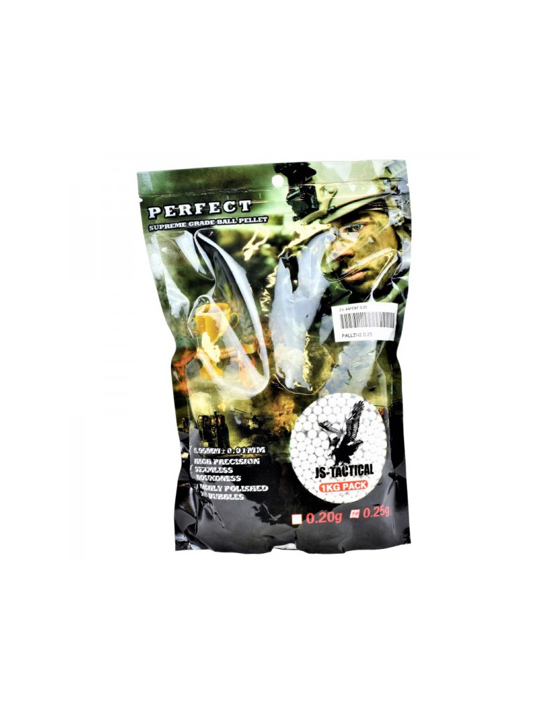 JS-TACTICAL PRECISION BALL PELLETS 0,25G WHITE [JS-BBPERF 0.25]