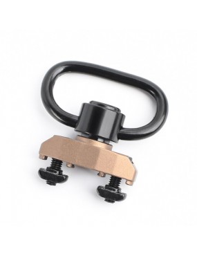 METAL QD-HAKEN FÜR SCHLINGE MIT BEFESTIGUNG FÜR KEYMOD/M-LOK DARK EARTH [ME04022-T]