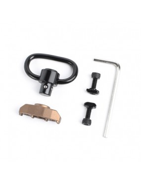 METAL GANCIO CINGHIA QD CON ATTACCO PER KEYMOD/M-LOK DARK EARTH [ME04022-T] 2