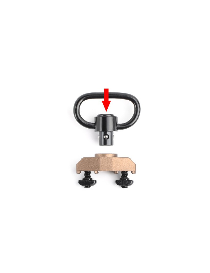 METAL GANCHO QD PARA SLING COM FIXAÇÃO PARA KEYMOD/M-LOK DARK EARTH [ME04022-T]